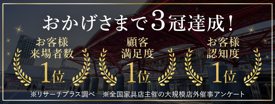 3冠達成　顧客満足度1位　来場者数1位　認知度1位