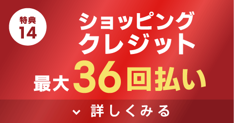 最大36回払いのショッピングクレジットをご用意！