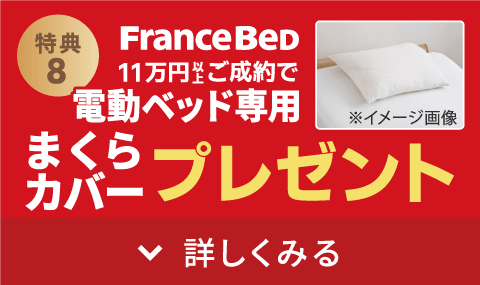 【フランスベッド】電動ベッド専用まくらカバープレゼント