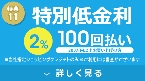 特典11 特別分割手数料 100回払いでも2%