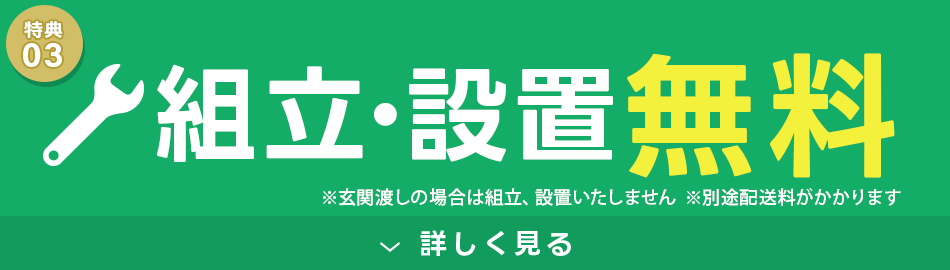 特典3 組立・設置無料